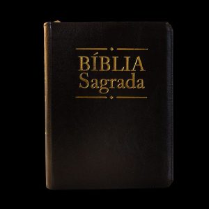Biblia sagrada dourada preta