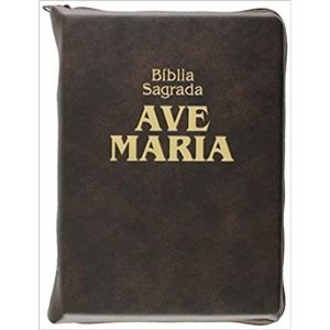 BÍBLIA ZÍPER MÉDIA MARROM